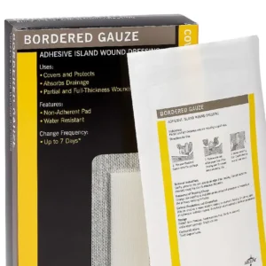 Border Gauze Adhesive Island Wound Dressing 3x6 15Ct